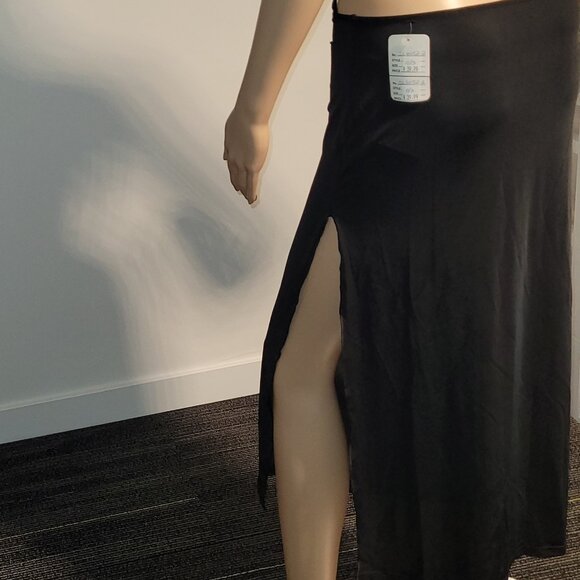 Sexy Women Black Long Dress With Long Slits on both Sides Small SL6036-2 - Picture 6 of 6